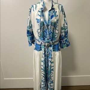 Chic Floral Maxi Dress with Belt